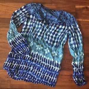 Lucky Brand shimmering blue blouse
